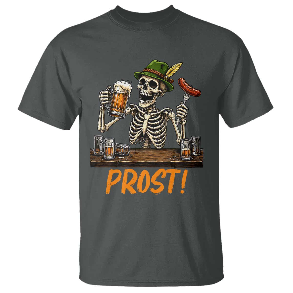 Funny Skeleton Oktoberfest T Shirt Prost Beer Lover Bavarian Gift