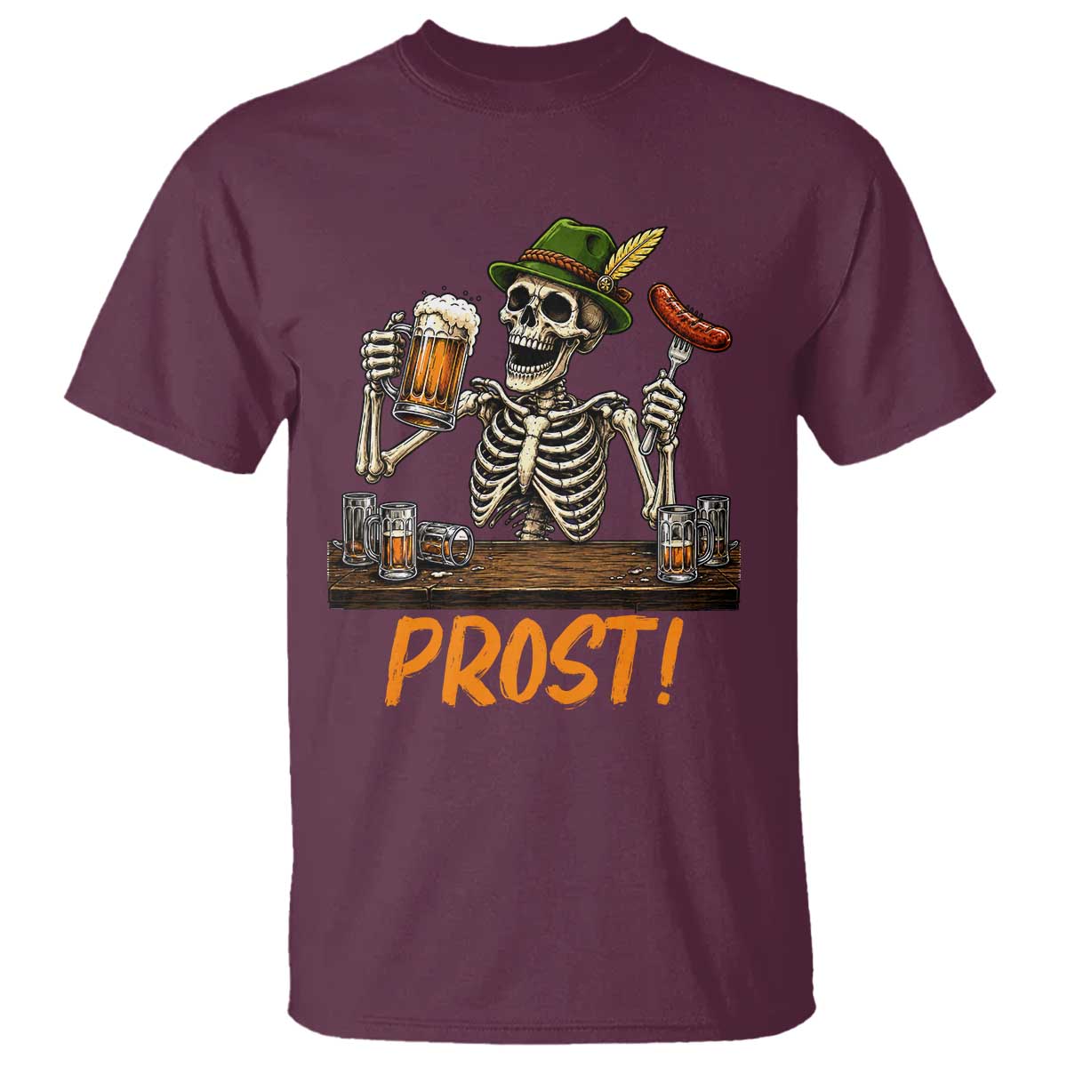 Funny Skeleton Oktoberfest T Shirt Prost Beer Lover Bavarian Gift