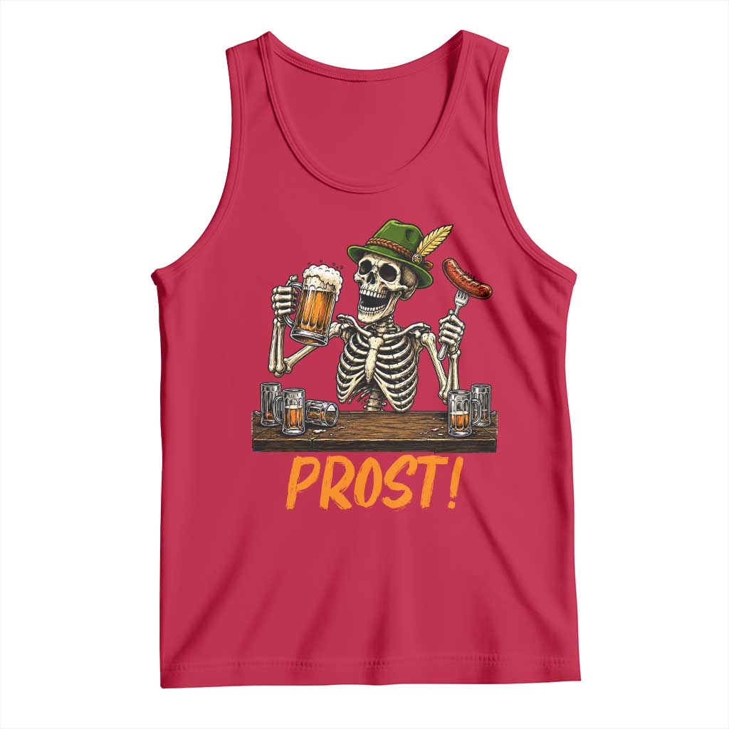 Funny Skeleton Oktoberfest Tank Top Prost Beer Lover Bavarian Gift