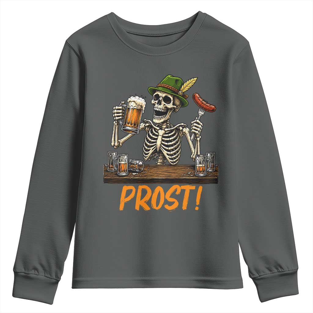 Funny Skeleton Oktoberfest Youth Sweatshirt Prost Beer Lover Bavarian Gift