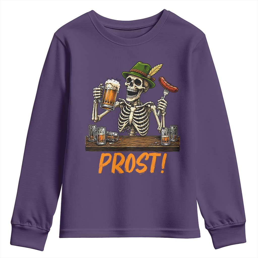 Funny Skeleton Oktoberfest Youth Sweatshirt Prost Beer Lover Bavarian Gift
