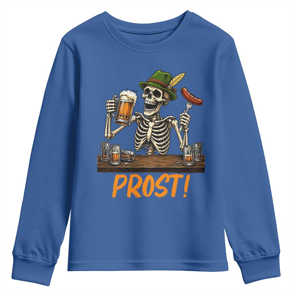 Funny Skeleton Oktoberfest Youth Sweatshirt Prost Beer Lover Bavarian Gift