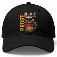 Funny Skeleton Oktoberfest Baseball Cap Spooky Prost German Beer Drinker Graphic