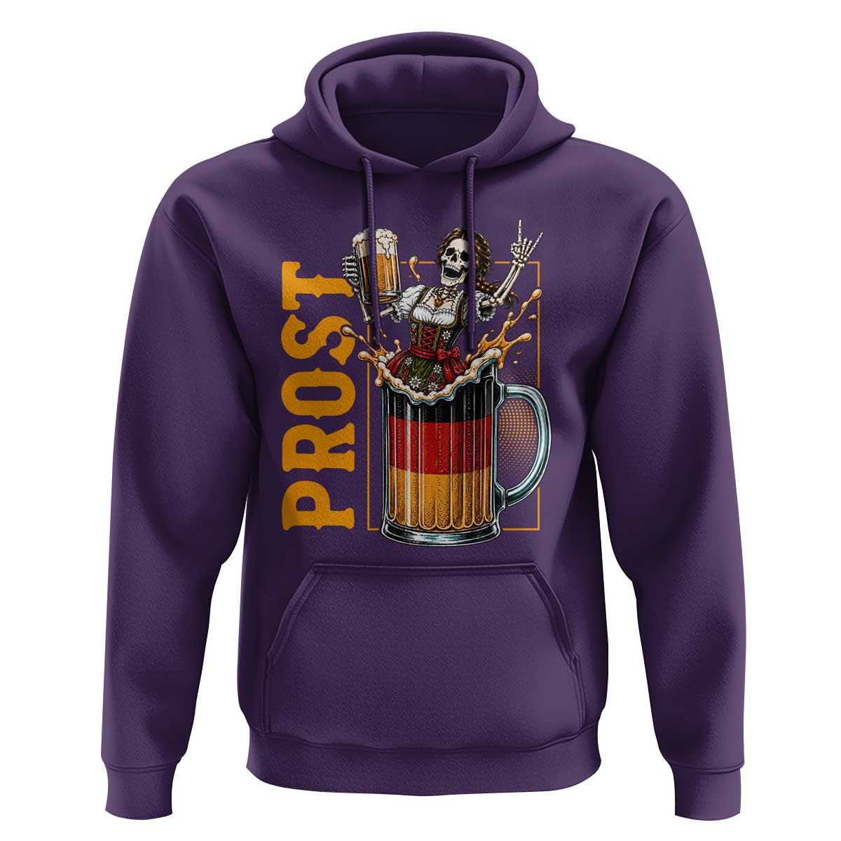Funny Skeleton Oktoberfest Hoodie Spooky Prost German Beer Drinker Graphic