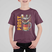Funny Skeleton Oktoberfest T Shirt For Kid Spooky Prost German Beer Drinker Graphic
