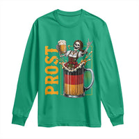 Funny Skeleton Oktoberfest Long Sleeve Shirt Spooky Prost German Beer Drinker Graphic