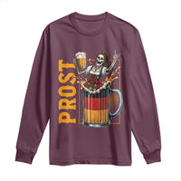 Funny Skeleton Oktoberfest Long Sleeve Shirt Spooky Prost German Beer Drinker Graphic