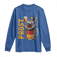 Funny Skeleton Oktoberfest Long Sleeve Shirt Spooky Prost German Beer Drinker Graphic