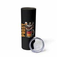 Funny Skeleton Oktoberfest Skinny Tumbler Spooky Prost German Beer Drinker Graphic