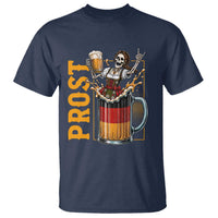 Funny Skeleton Oktoberfest T Shirt Spooky Prost German Beer Drinker Graphic