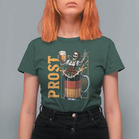 Funny Skeleton Oktoberfest T Shirt For Women Spooky Prost German Beer Drinker Graphic