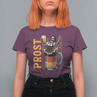 Funny Skeleton Oktoberfest T Shirt For Women Spooky Prost German Beer Drinker Graphic