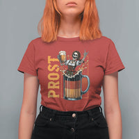 Funny Skeleton Oktoberfest T Shirt For Women Spooky Prost German Beer Drinker Graphic