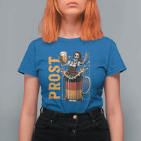 Funny Skeleton Oktoberfest T Shirt For Women Spooky Prost German Beer Drinker Graphic