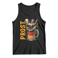 Funny Skeleton Oktoberfest Tank Top Spooky Prost German Beer Drinker Graphic