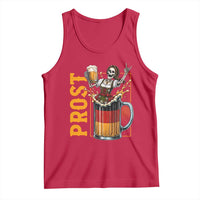 Funny Skeleton Oktoberfest Tank Top Spooky Prost German Beer Drinker Graphic