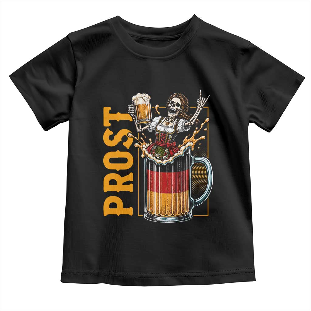 Funny Skeleton Oktoberfest Toddler T Shirt Spooky Prost German Beer Drinker Graphic