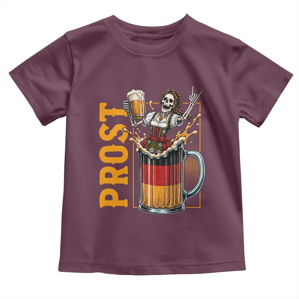 Funny Skeleton Oktoberfest Toddler T Shirt Spooky Prost German Beer Drinker Graphic