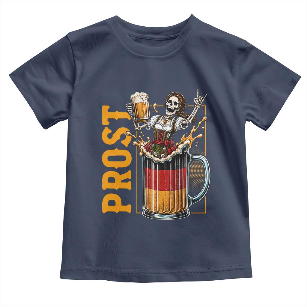 Funny Skeleton Oktoberfest Toddler T Shirt Spooky Prost German Beer Drinker Graphic