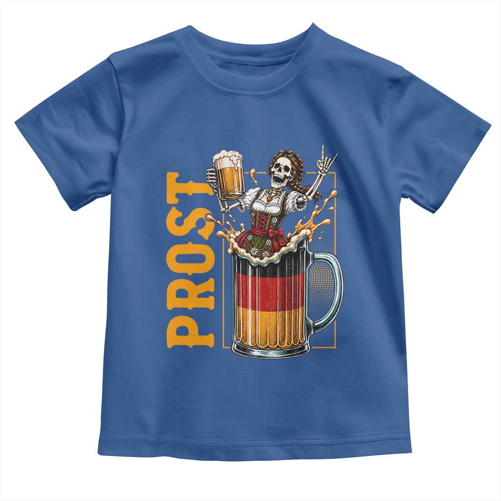 Funny Skeleton Oktoberfest Toddler T Shirt Spooky Prost German Beer Drinker Graphic