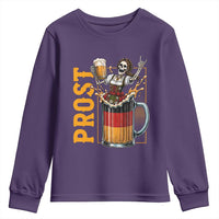 Funny Skeleton Oktoberfest Youth Sweatshirt Spooky Prost German Beer Drinker Graphic