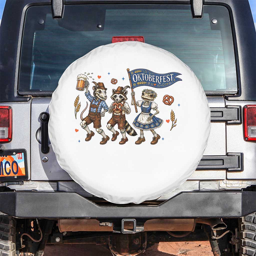 Funny Opossum Raccoon Frog Oktoberfest Beer Graphic Spare Tire Cover Spooky Drinking Team