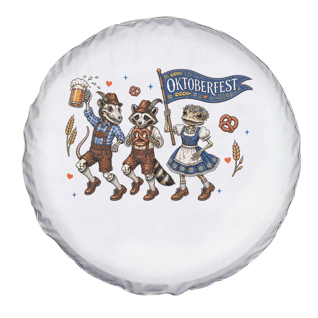 Funny Opossum Raccoon Frog Oktoberfest Beer Graphic Spare Tire Cover Spooky Drinking Team