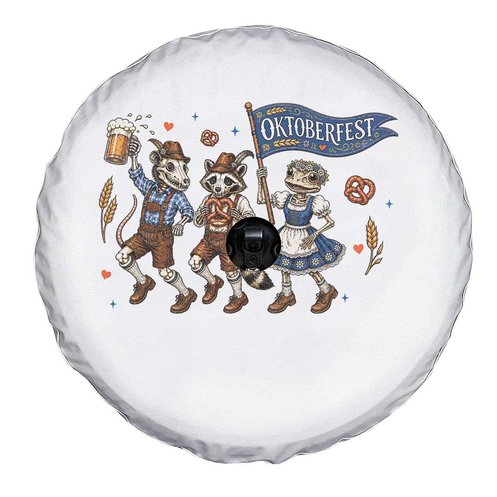 Funny Opossum Raccoon Frog Oktoberfest Beer Graphic Spare Tire Cover Spooky Drinking Team