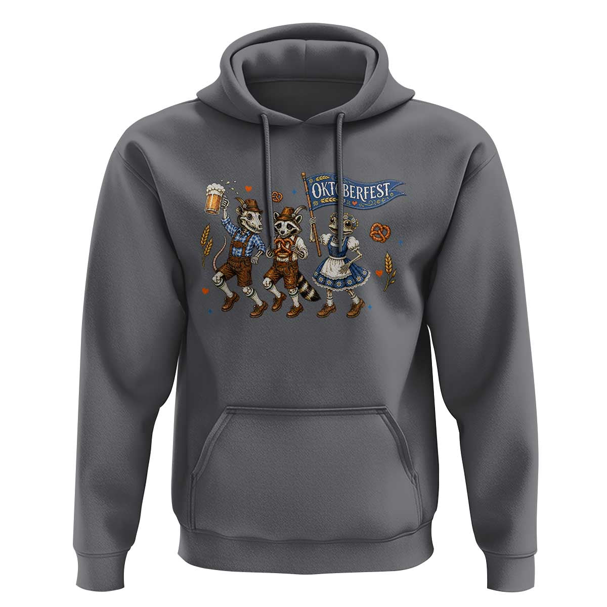 Funny Opossum Raccoon Frog Oktoberfest Beer Graphic Hoodie Spooky Drinking Team