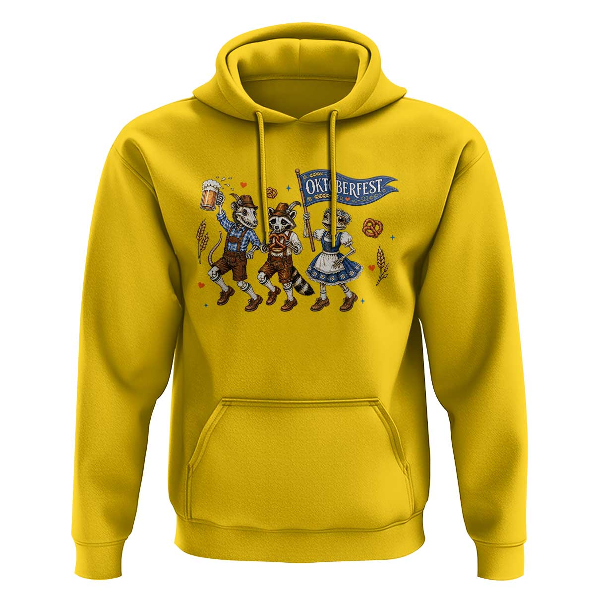 Funny Opossum Raccoon Frog Oktoberfest Beer Graphic Hoodie Spooky Drinking Team