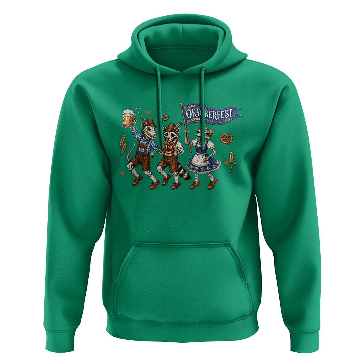 Funny Opossum Raccoon Frog Oktoberfest Beer Graphic Hoodie Spooky Drinking Team