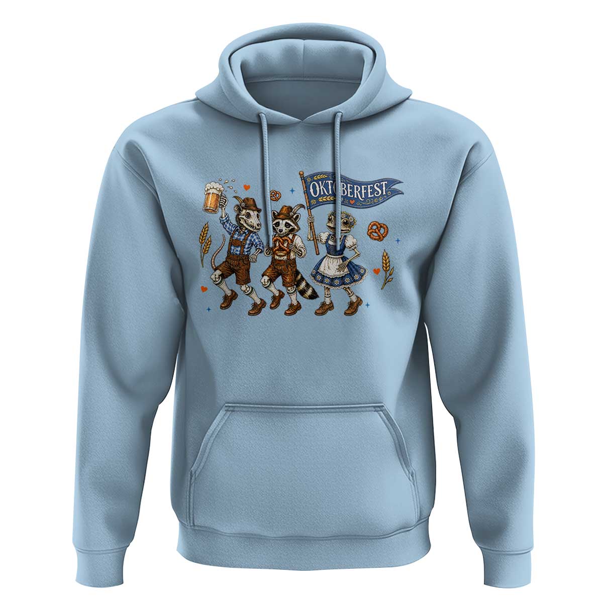 Funny Opossum Raccoon Frog Oktoberfest Beer Graphic Hoodie Spooky Drinking Team