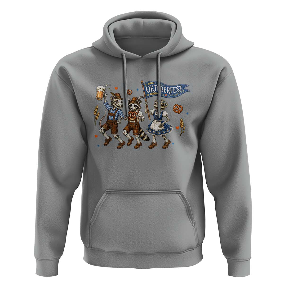 Funny Opossum Raccoon Frog Oktoberfest Beer Graphic Hoodie Spooky Drinking Team