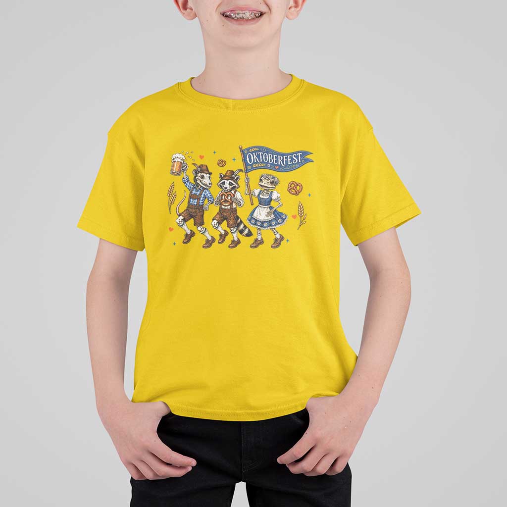 Funny Opossum Raccoon Frog Oktoberfest Beer Graphic T Shirt For Kid Spooky Drinking Team