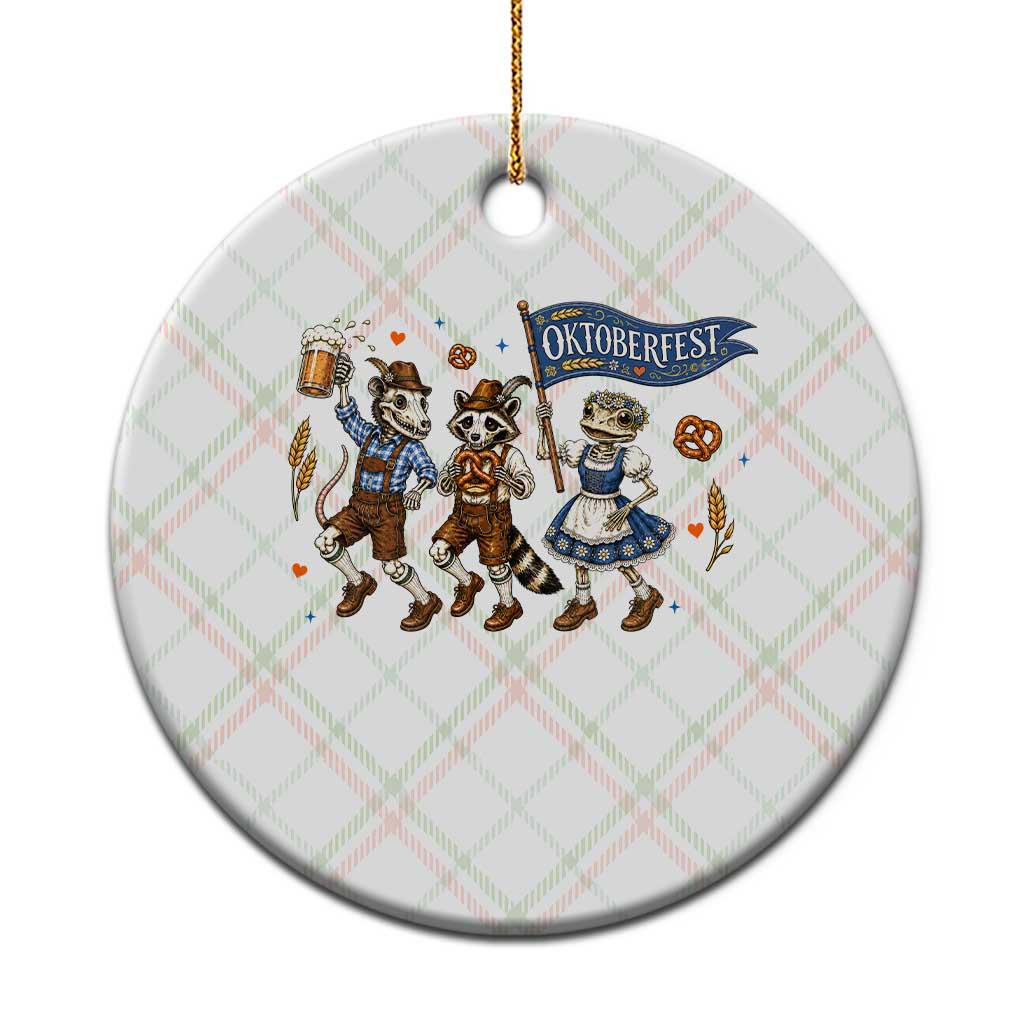 Funny Opossum Raccoon Frog Oktoberfest Beer Graphic Ceramic Ornament Spooky Drinking Team