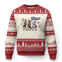 Funny Opossum Raccoon Frog Oktoberfest Beer Graphic Ugly Christmas Sweater Spooky Drinking Team