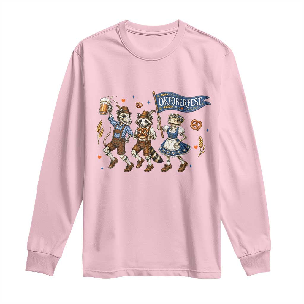 Funny Opossum Raccoon Frog Oktoberfest Beer Graphic Long Sleeve Shirt Spooky Drinking Team