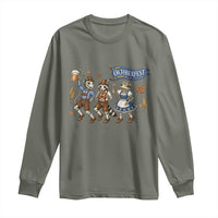 Funny Opossum Raccoon Frog Oktoberfest Beer Graphic Long Sleeve Shirt Spooky Drinking Team