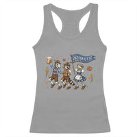 Funny Opossum Raccoon Frog Oktoberfest Beer Graphic Racerback Tank Top Spooky Drinking Team