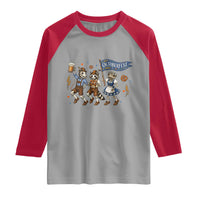 Funny Opossum Raccoon Frog Oktoberfest Beer Graphic Raglan Shirt Spooky Drinking Team