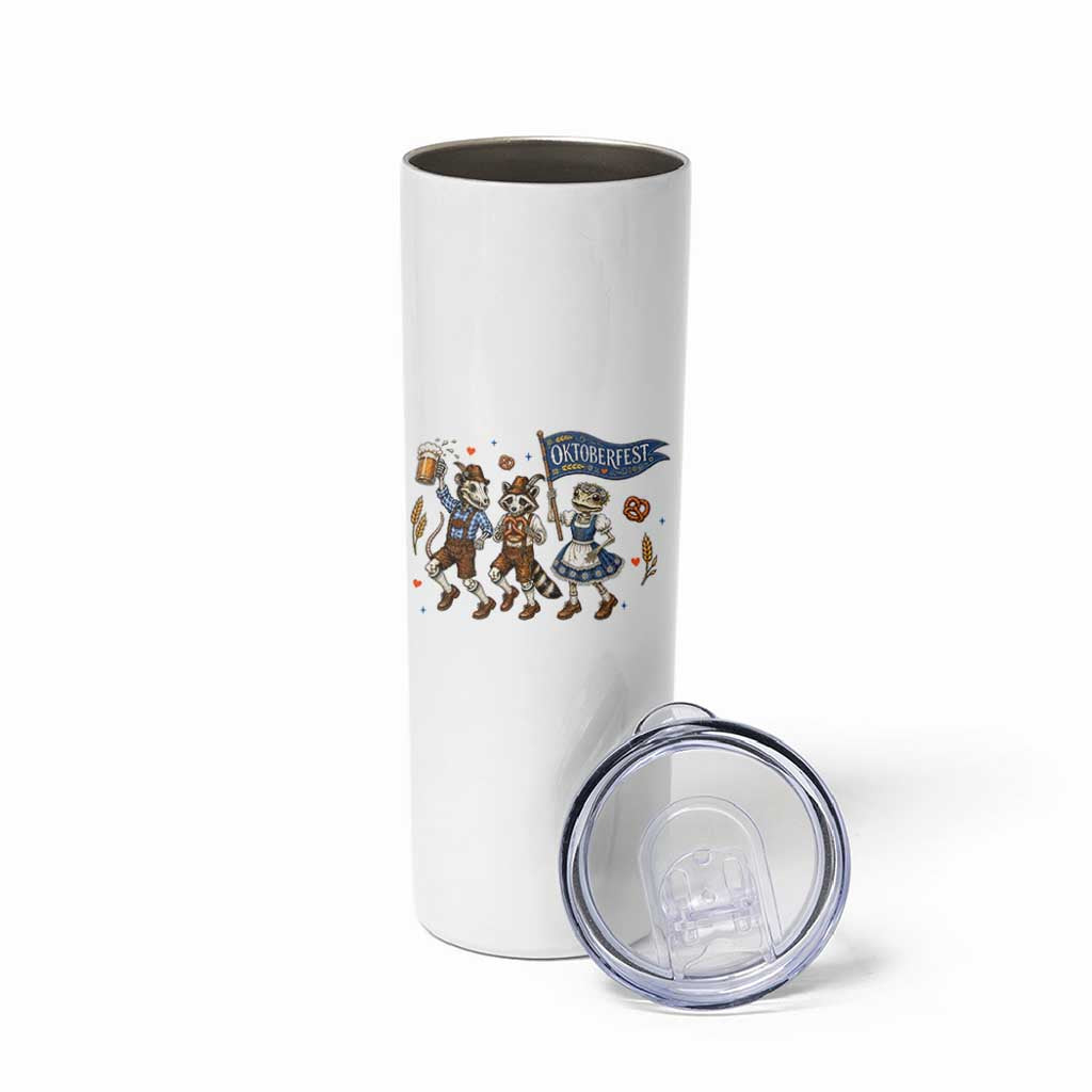 Funny Opossum Raccoon Frog Oktoberfest Beer Graphic Skinny Tumbler Spooky Drinking Team