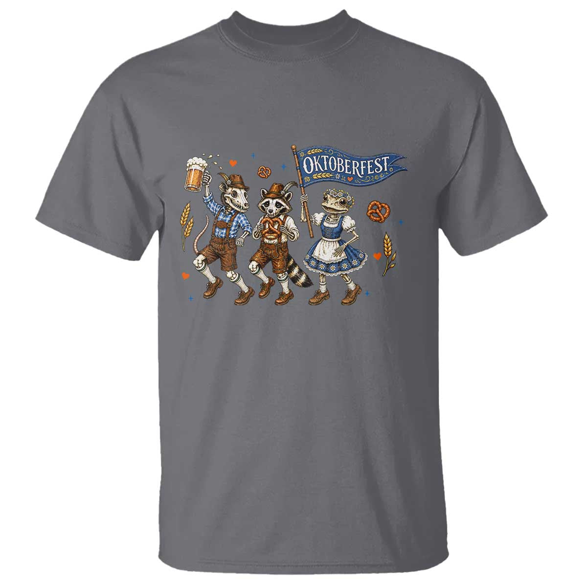 Funny Opossum Raccoon Frog Oktoberfest Beer Graphic T Shirt Spooky Drinking Team