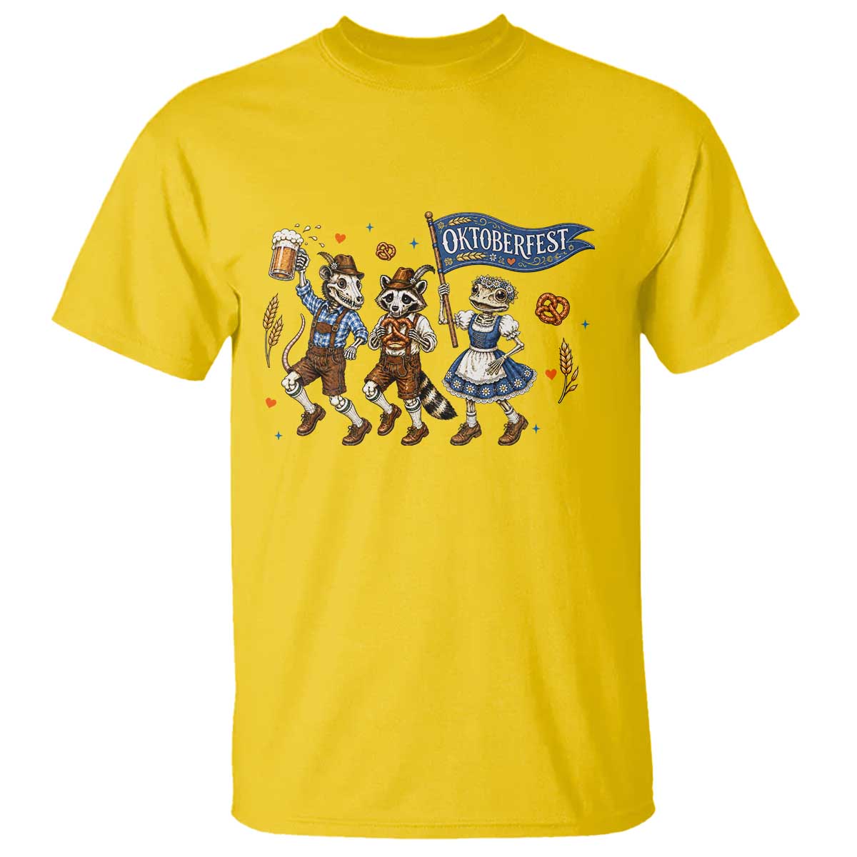 Funny Opossum Raccoon Frog Oktoberfest Beer Graphic T Shirt Spooky Drinking Team