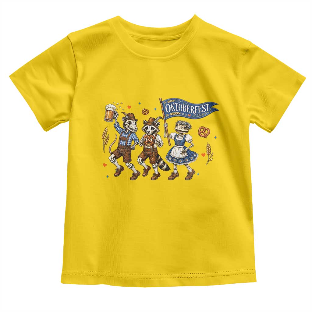 Funny Opossum Raccoon Frog Oktoberfest Beer Graphic Toddler T Shirt Spooky Drinking Team