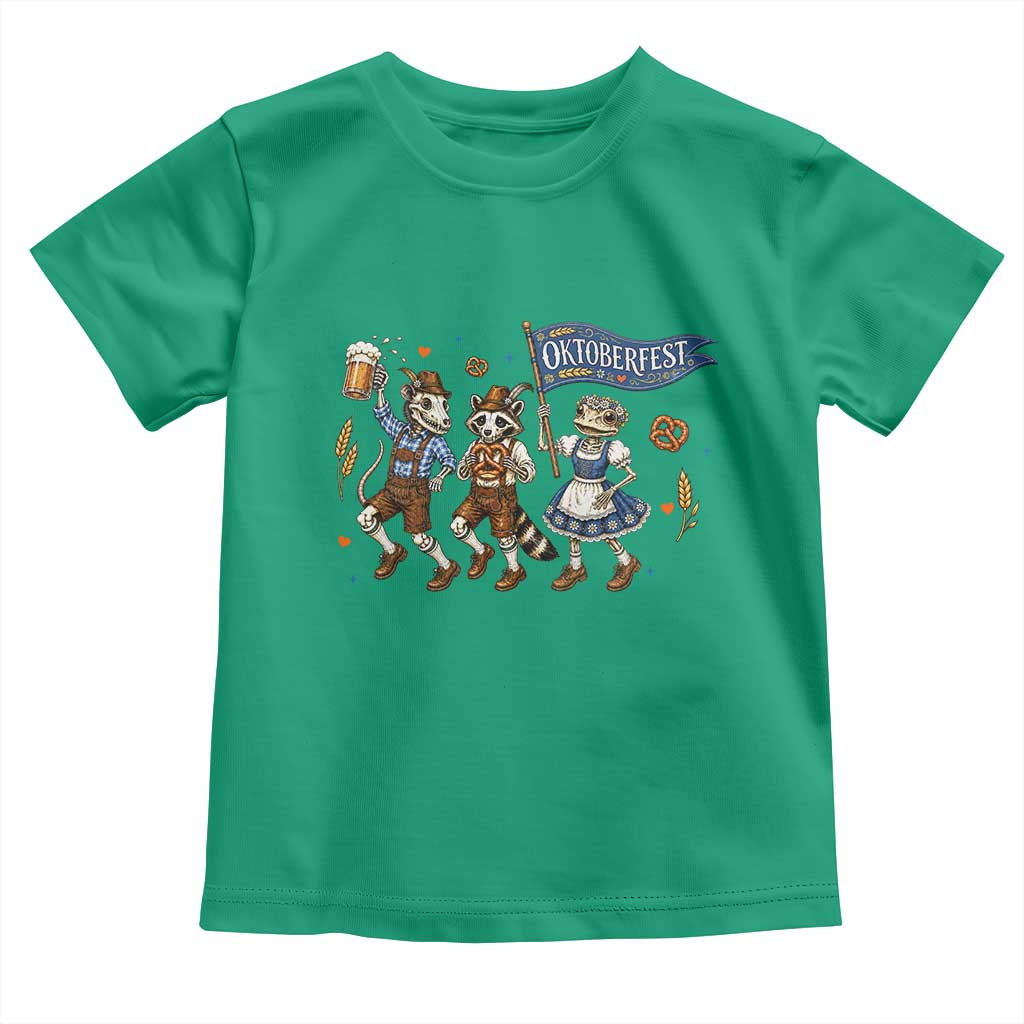 Funny Opossum Raccoon Frog Oktoberfest Beer Graphic Toddler T Shirt Spooky Drinking Team