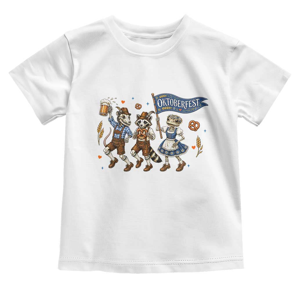 Funny Opossum Raccoon Frog Oktoberfest Beer Graphic Toddler T Shirt Spooky Drinking Team