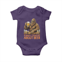 Funny Bigfoot Always Thinking About Beer Baby Onesie Beer Drinker Gift