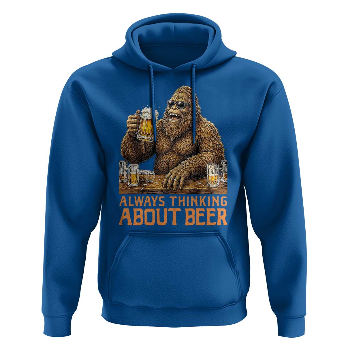 Funny Bigfoot Always Thinking About Beer Hoodie Beer Drinker Gift
