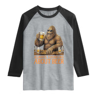 Funny Bigfoot Always Thinking About Beer Raglan Shirt Beer Drinker Gift