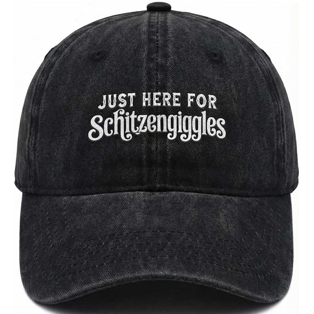 Just Here For Schitzengiggles Washed Cotton Baseball Cap German Beer Festival Funny Gift